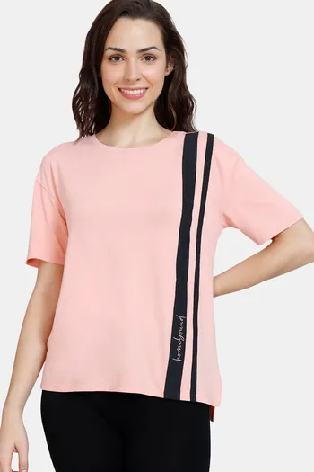 Buy Zivame Lounge Knit Poly Lounge Top - Coral Cloud